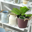 Rustic Iron Bucket Vase Holder for Home Decor by Axyaa