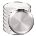 Axyaa Round Camping Dinner Plates, Rust-Proof & Stackable, Set of 8