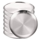 Axyaa Round Camping Dinner Plates, Rust-Proof & Stackable, Set of 8