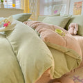 Axyaa Milk Velvet Winter Queen Duvet Cover Set, Soft & Cozy Coral Fleece Quilt
