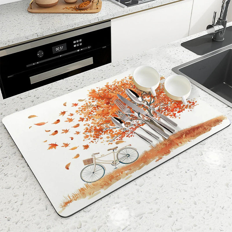 Axyaa Autumn Maple Watercolor Drying Mat