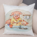 Axyaa Cartoon Pig Cushion Cover 45x45cm Super Soft Short Plush Pillowcase