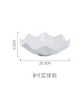 Axyaa 8-inch Pure White Ceramic Fruit Plate for Stylish Serving and Display