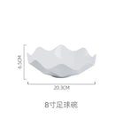 Axyaa 8-inch Pure White Ceramic Fruit Plate for Stylish Serving and Display