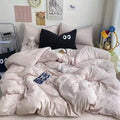 Axyaa Big Eyes Full Queen Bedding Set Solid Color with Sheet Pillowcase