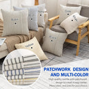 Axyaa Modern Striped Linen Pillow Covers 18x18 Square Throw Patchwork Decor