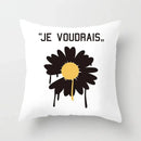 Nordic Daisy Print Pillow Cover by Axyaa - Modern Floral Cushion for Living Room
