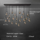 Axyaa Large Water Droplets Glass LED Chandelier for Modern Living Spaces