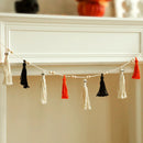 Axyaa Halloween Ghost Macrame Garland with Wooden Beads