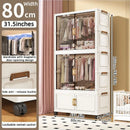 Axyaa 2-Door Foldable Wardrobe: Portable Closet, Large Capacity Storage Organizer