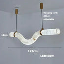 Axyaa Nordic Marble LED Hanging Chandelier for Large Living Spaces