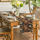 Axyaa Thanksgiving Flower Table Runner - Home Kitchen Dining Decor
