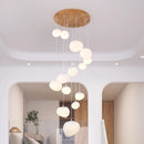 Axyaa Modern LED Stair Chandelier Pendant Light for Indoor Living Room Lighting