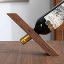 Axyaa Slanted Wood Wine Rack: Modern Minimalist Red Wine Bottle Holder