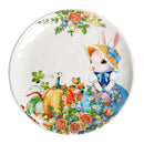 Axyaa Ceramic Pumpkin Rabbit Flat Plate Set Rural Style Bunny Design Bowl Jar