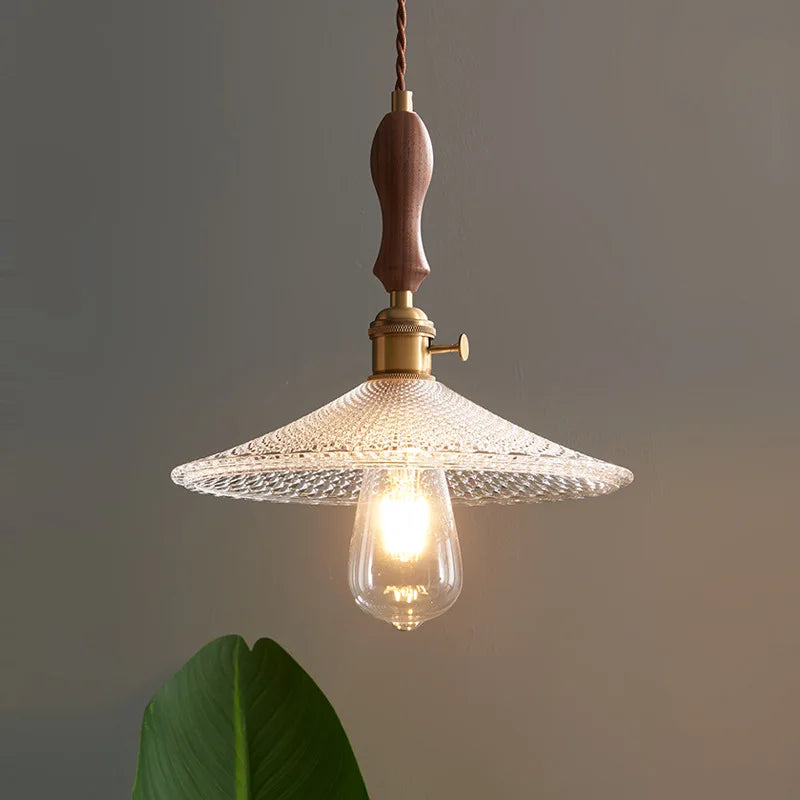 Axyaa Copper Glass LED Pendant Light - Nordic Style for Bedroom, Kitchen, Bar, Stairway