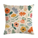 Axyaa Floral Bird Linen Pillowcase 45*45cm for Home Decor and Comfort