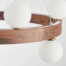 Axyaa Modern Walnut Chandelier LED Pendant Light for Home Décor