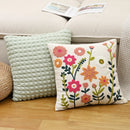 Axyaa Chenille Flower Embroidered Throw Pillow Case, 45X45, Living Room Sofa Bedroom Decor