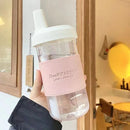 Axyaa Pearl Milk Tea Straw Bottle: Cute, Large Capacity, Drop-proof Juice Cup