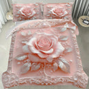 Axyaa Silvery Leaves Duvet Cover Set - Elegant & Soft Bedding