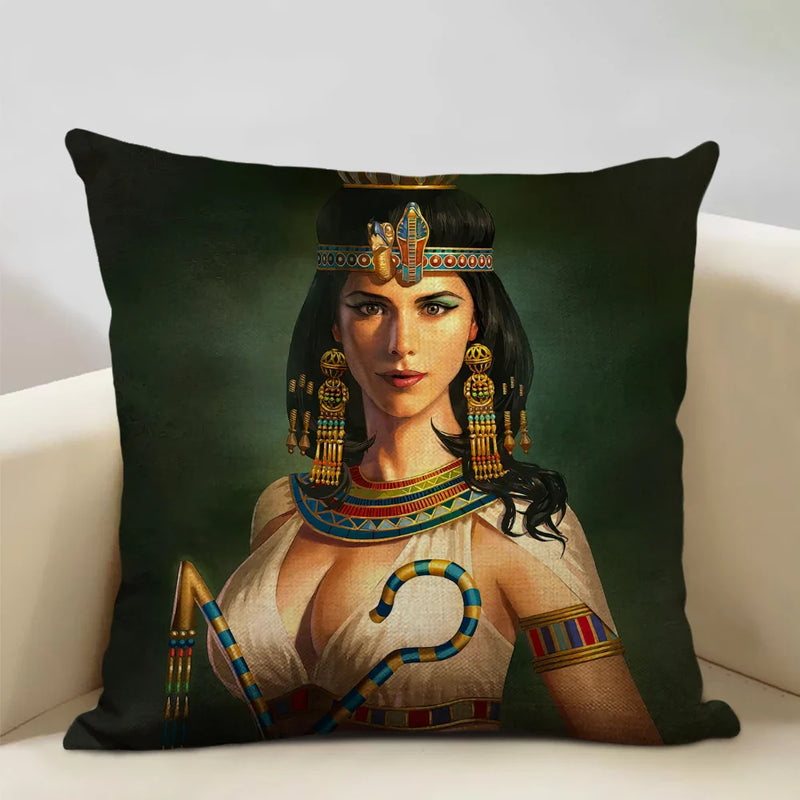 Axyaa African Women Design Linen Cushion Cover 45x45cm
