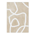 Boho Beige Abstract White Lines Wall Art Canvas Print by Axyaa