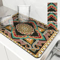 Axyaa Geometric Figure Paisley Kitchen Drying Mat