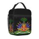 Axyaa Haiti Flag Insulated Lunch Bag: Portable, Waterproof, Thermal Oxford Tote