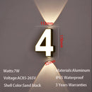 Axyaa 7W LED Wall Lamp Digit Number IP65 Modern Minimalism Style Aluminum Outdoor Light