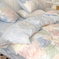 Axyaa Pink Tie-Dye Bedding Set with Flat Sheet and Pillowcase in Twin/Full/Queen Size