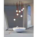 Axyaa Modern Leather Staircase Villa Chandelier Glass Ball Dining Room Lighting