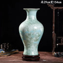 Axyaa Crystal Glazed Ceramic Vase for Home Decor - Living Room, Study, or Entryway