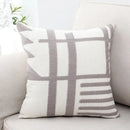 Axyaa Embroidered Burlap Square Pillow Cover 45x45cm White Gray Black Home Decor
