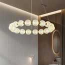 Axyaa Nordic LED Chandelier: Luxury Cream Bean Ceiling Light