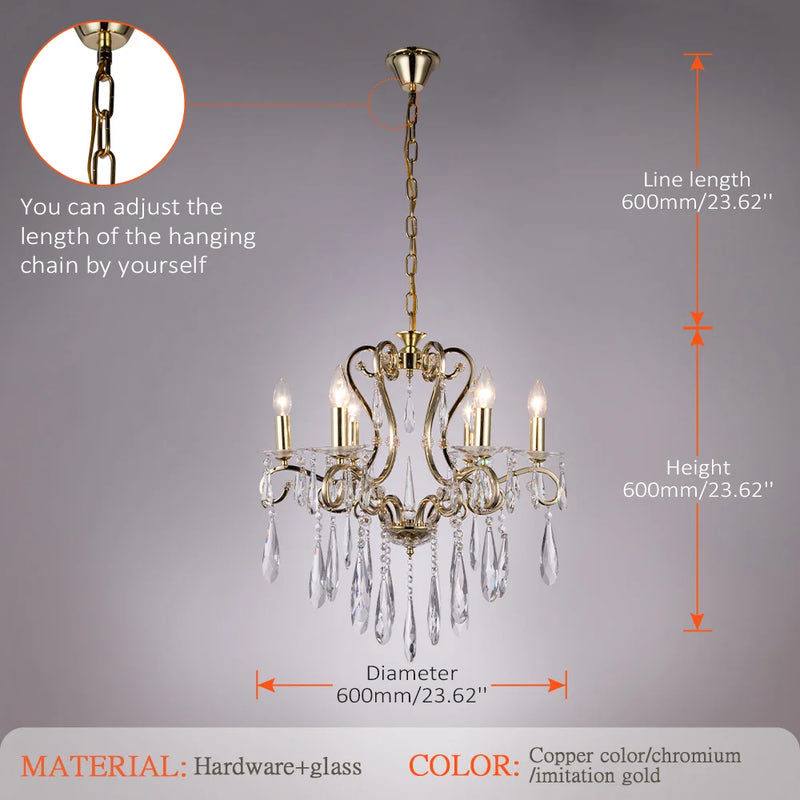 Axyaa Crystal LED Chandelier for Kitchen Dining Living Bedroom