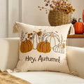 Axyaa Fall Pumpkin Maple Leaf Polyester Cushion Cover Halloween Pillowcase