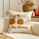 Axyaa Fall Pumpkin Maple Leaf Polyester Cushion Cover Halloween Pillowcase