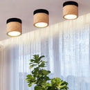 Axyaa Nordic Wood LED Ceiling Light: Modern Iron Wooden Lamp for Home Living Room