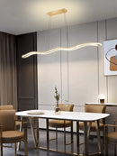 Axyaa LED Wave Pendant Lights: Modern, Creative Dining Room Chandeliers for Bar & Restaurant