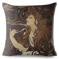 Beige Art Nouveau Gallery Cushion Cover for Home Decor - Axyaa