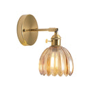Axyaa Retro Floral Glass Wall Lamp, Modern Bedside LED Sconce