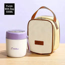 Axyaa Double-Layer Stainless Steel Thermal Lunch Box with Spoon and Bag