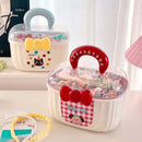 Axyaa Clear Plastic Storage Box with Handle and Dividers