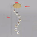 Axyaa Crystal Chandelier Stair Pendant Living Room Interior Lighting