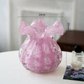 Axyaa Pink Glass Vase Bud Shape Table Decoration Floral Arrangement Aesthetic Décor