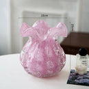 Axyaa Pink Glass Vase Bud Shape Table Decoration Floral Arrangement Aesthetic Décor