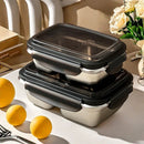 Axyaa Stainless Steel Divided Bento Lunch Box - Portable & Sealed