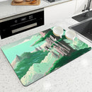 Axyaa Diatoms Kitchen Drain Mat for Coffee Bar and Tableware Counter