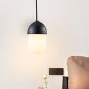 Axyaa Black Stone Pendent Lamp: Medieval Nordic Chandelier for High-End Restaurant & Living Room